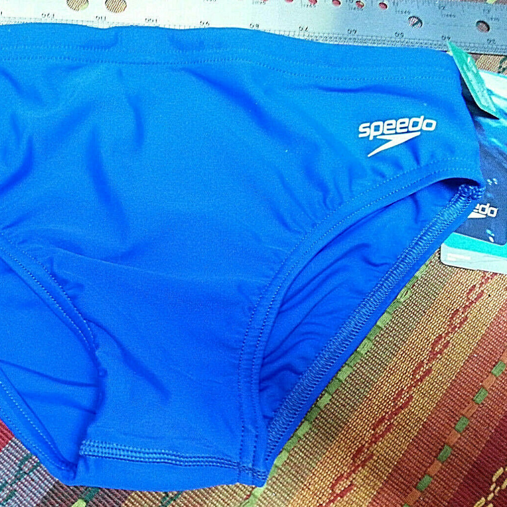 Speedo Men's Sapphire Blue 4" Swimsuit Bikini NEW